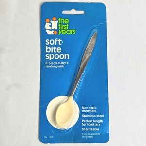 Vintage 1973 The First Years Soft Bite Spoon, Stainless Steel, 1605, New NOS
